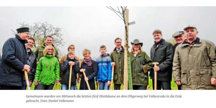 250 Obstbäume am Pilgerweg bei Volkenroda gepflanzt